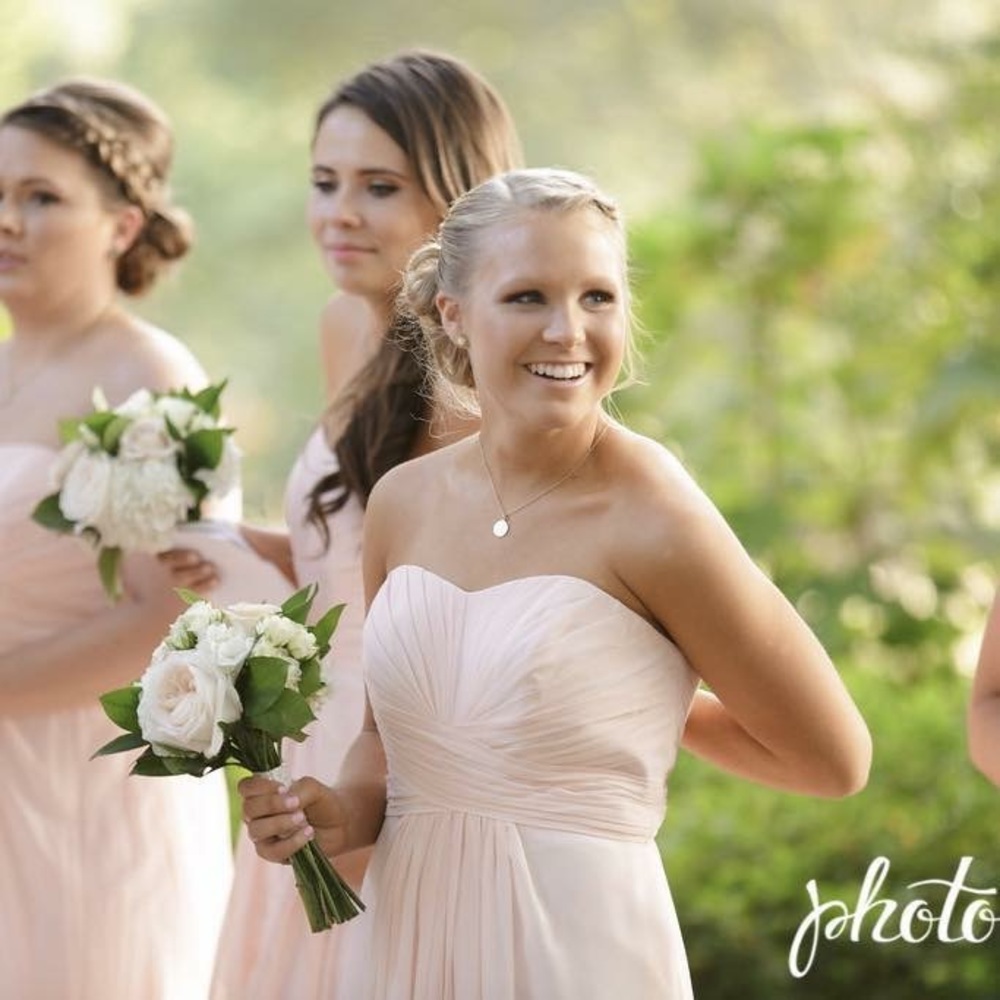 Light pink David's Bridal gown
